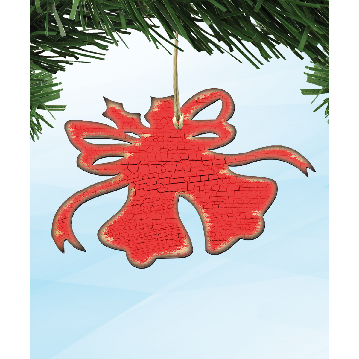 Designocracy 99815-M Rustic christamas Bells Wooden Magnet