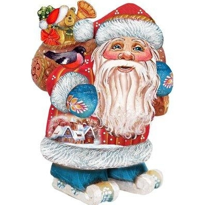 gDeBrekht 8117663M Wooden coming to Town Santa christmas Decorative Hanging or Freestanding Figurine for Home & garden