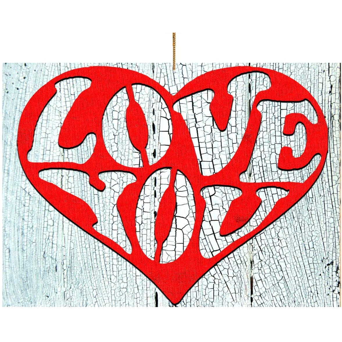 Designocracy 99733-M Heart of Love Wooden Magnet
