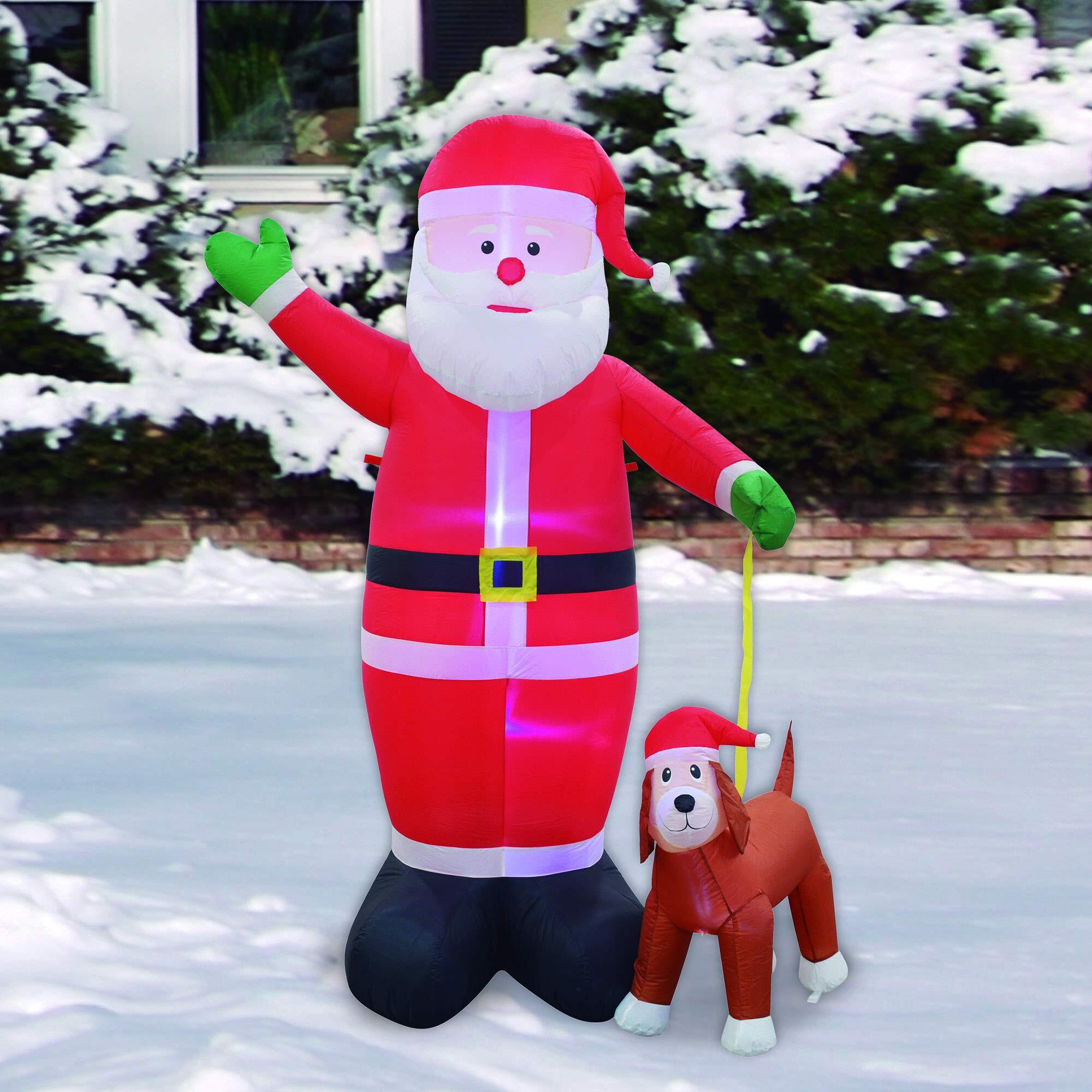 Jeco cHD-OD076 8 ft Santa & Labrador Dog Inflatable for christmas Decoration