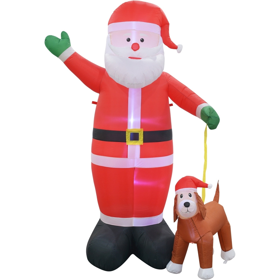 Jeco cHD-OD076 8 ft Santa & Labrador Dog Inflatable for christmas Decoration