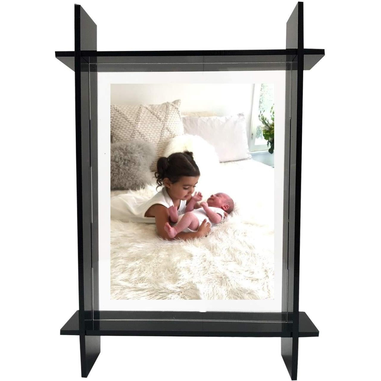 R16 Home LPF02-BLAcK 8 x 10 in Black Lucite Photo Frame