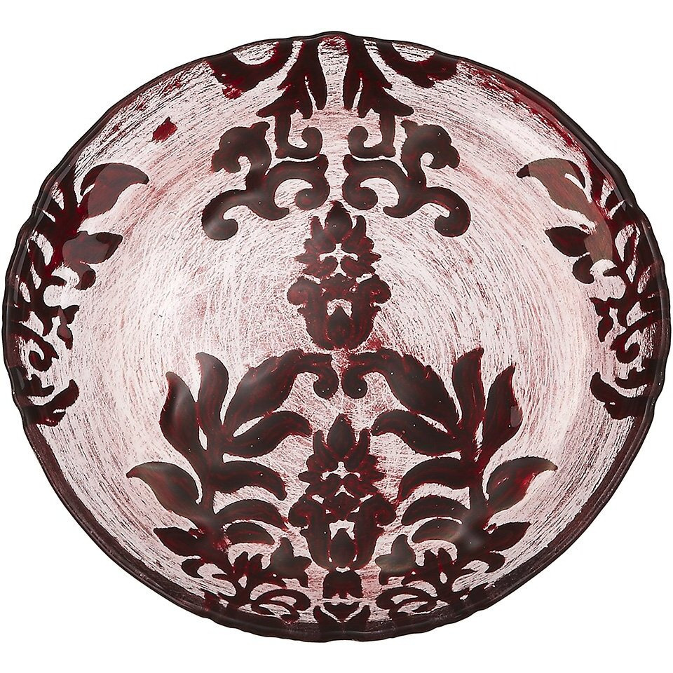 Damask 6 in Red & Velvet Plate - Set of 4