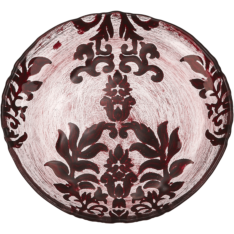 Damask 6 in Red & Velvet Plate - Set of 4