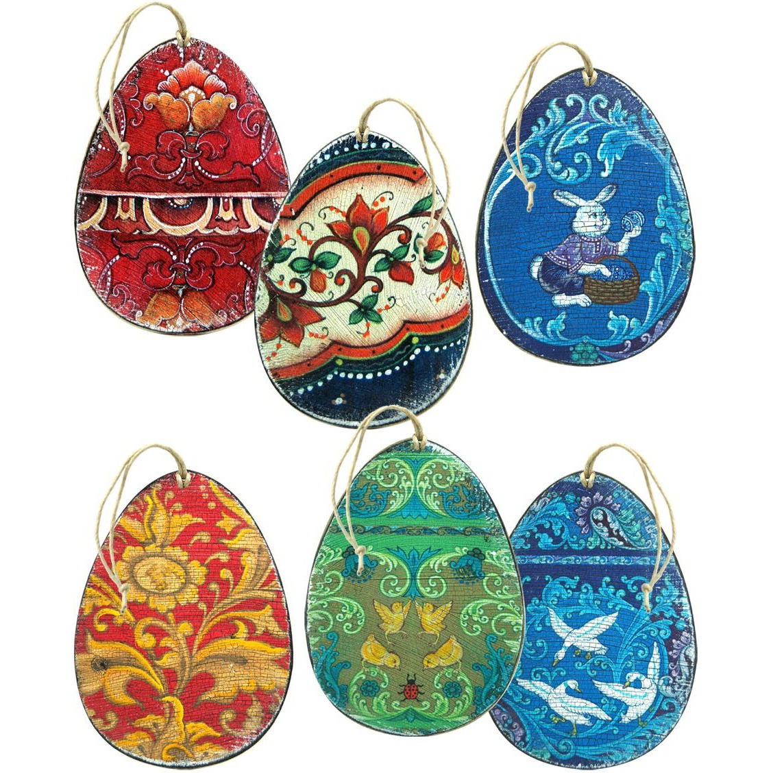 gDeBrekht 99720S6-M Easter Eggs Wooden Magnets - Set of 6