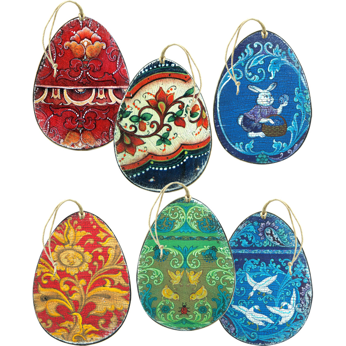 gDeBrekht 99720S6-M Easter Eggs Wooden Magnets - Set of 6