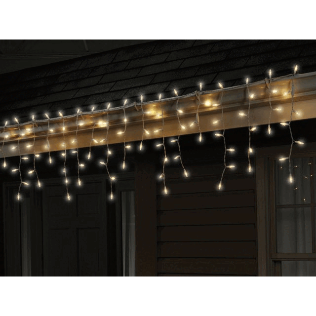 40811-71 cool White Traditional LED Icicle Light Set  100 count