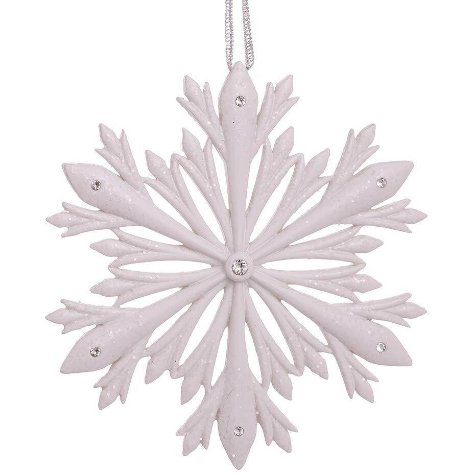 Kurt Adler E0559 4 in Elegant Snowflake Ornament with Swarovski Elements