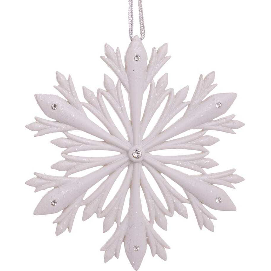 Kurt Adler E0559 4 in Elegant Snowflake Ornament with Swarovski Elements