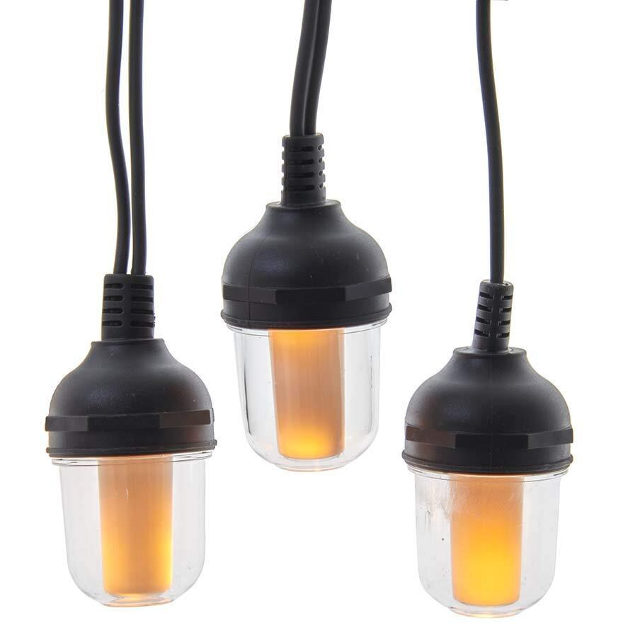 Kurt Adler AD1023 100-Light Lantern with Flicker Flame Light Set - 10 Piece