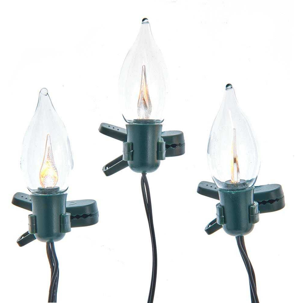 Kurt Adler BAT1704 7-Light Battery-Operated Flicker Flame Light Set with clips