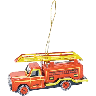 collectible Tin Ornament - Fire Truck