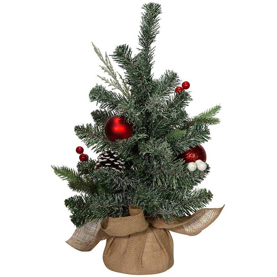 Kurt S Adler TR1608 18 in Pinecones&44 Balls & Berries Tree with Burlap
