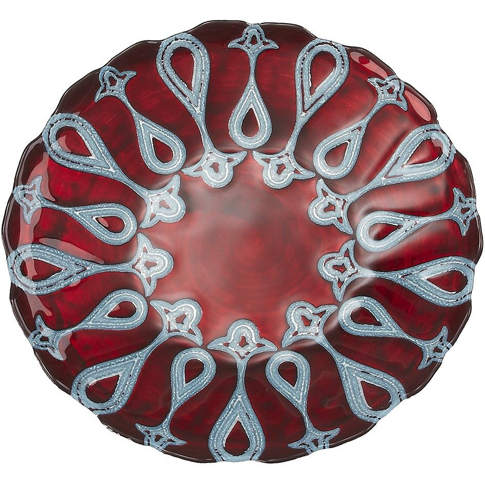 Larissa 85 in Red Blue Plate - Set of 4