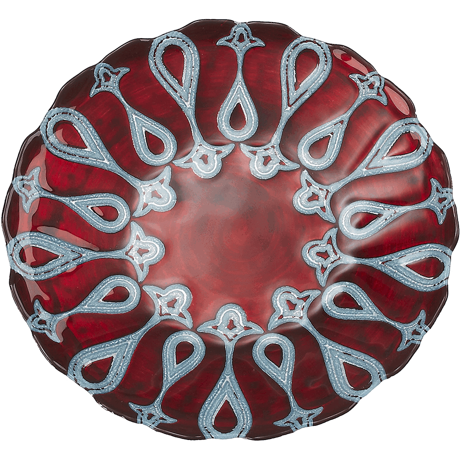 Larissa 85 in Red Blue Plate - Set of 4