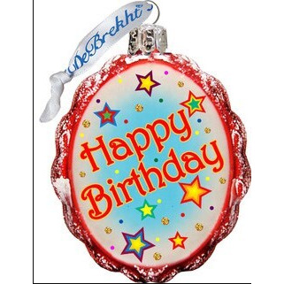 gDeBrekht 770004-2 Happy Birthday glass Keepsake Ornament