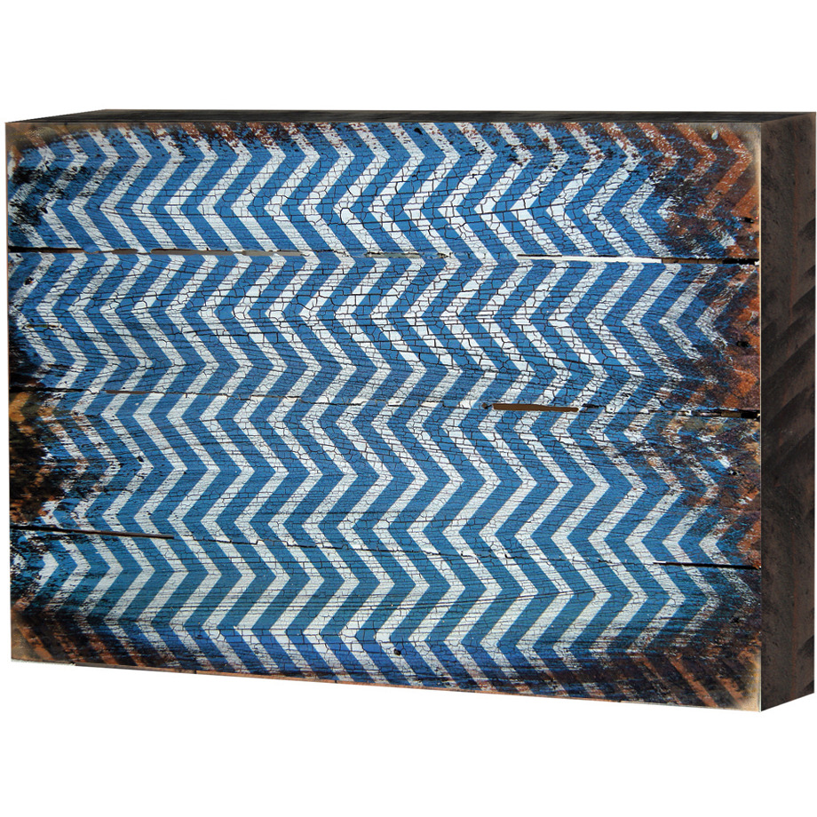 Designocracy 95009-18 Patterned Rustic Wooden Block Design graphic Art