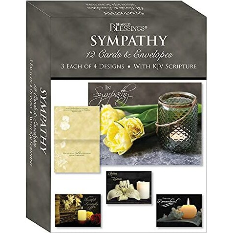 crown Point graphics 272446 Shared Blessings-Sympathy candles card-Boxed - Box of 12