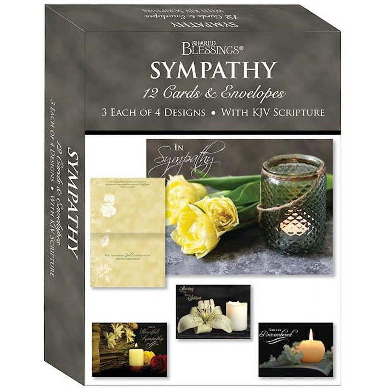 crown Point graphics 272446 Shared Blessings-Sympathy candles card-Boxed - Box of 12
