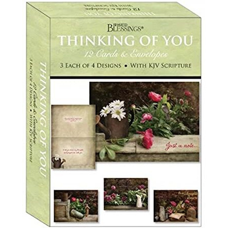 crown Point graphics 272448 Shared Blessings-Thinking of You Florally Yours card-Boxed - Box of 12