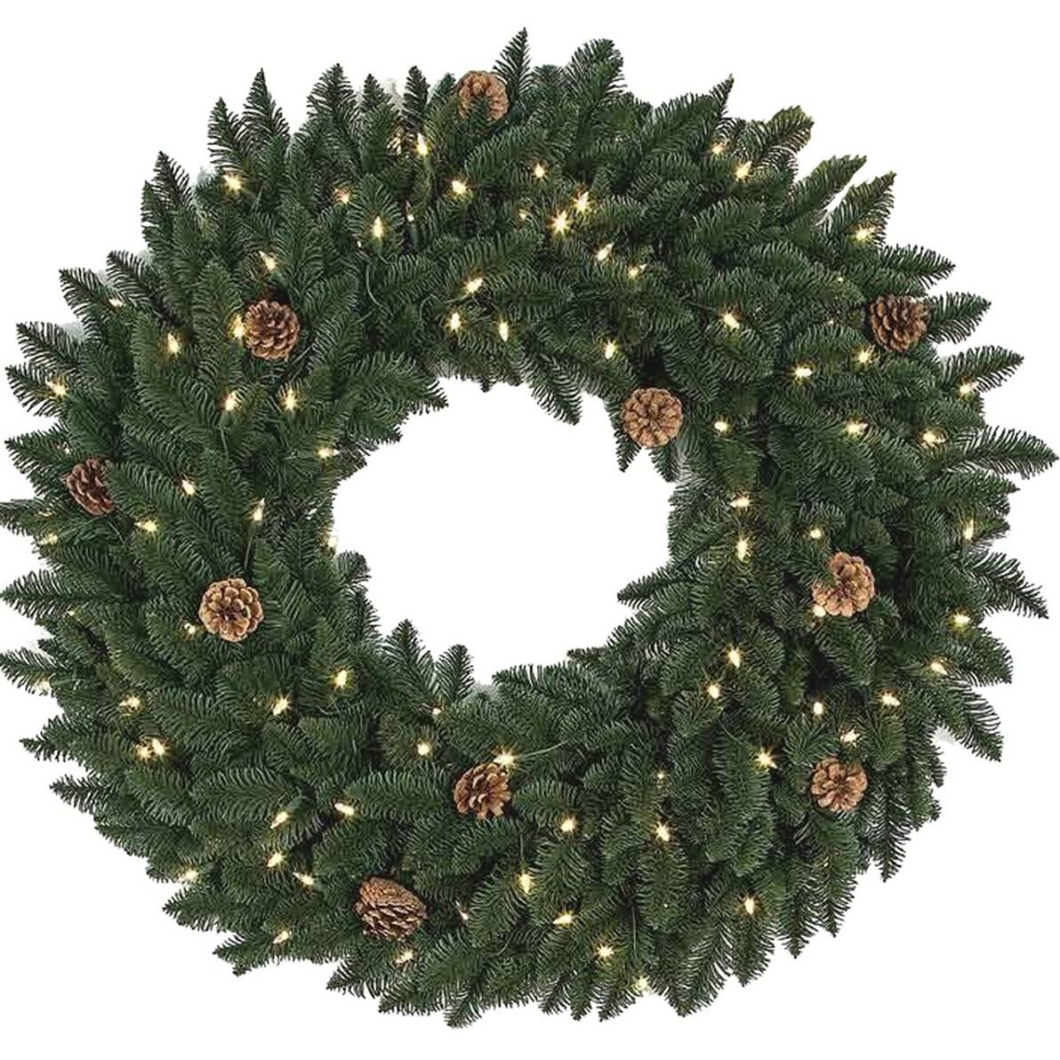Autograph Foliages c-190614 36 in Mixed grand Fir Wreath with Twinkle Lights