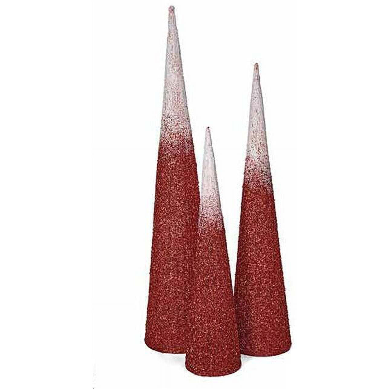 Autograph Foliages A-202316 60 in Beaded Ombre cone Tree&44 Red & White