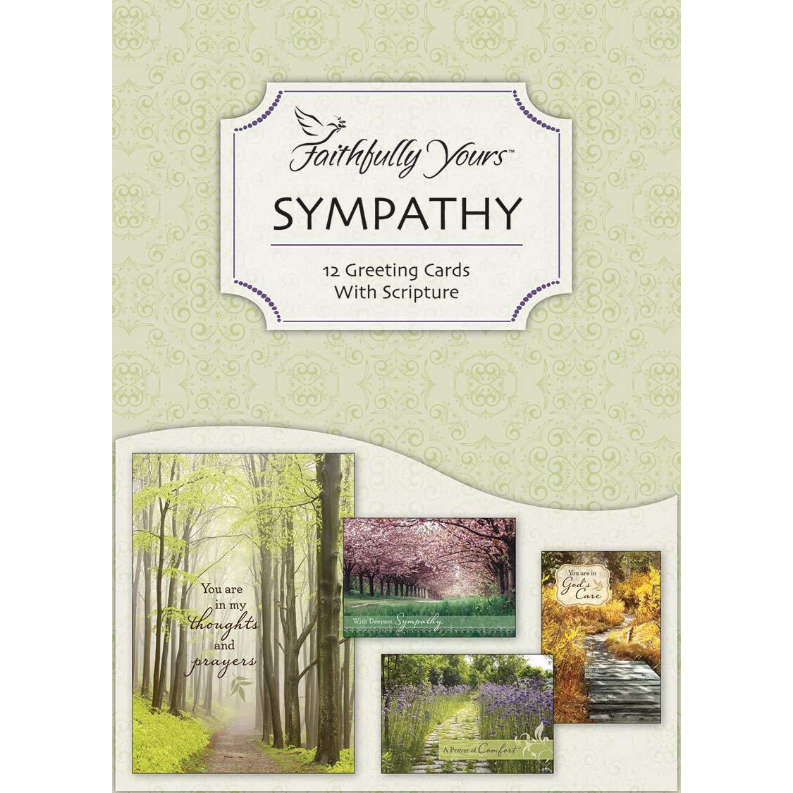 Faithfully Yours 166984 Sympathy card-Boxed - Pathways - Box of 12