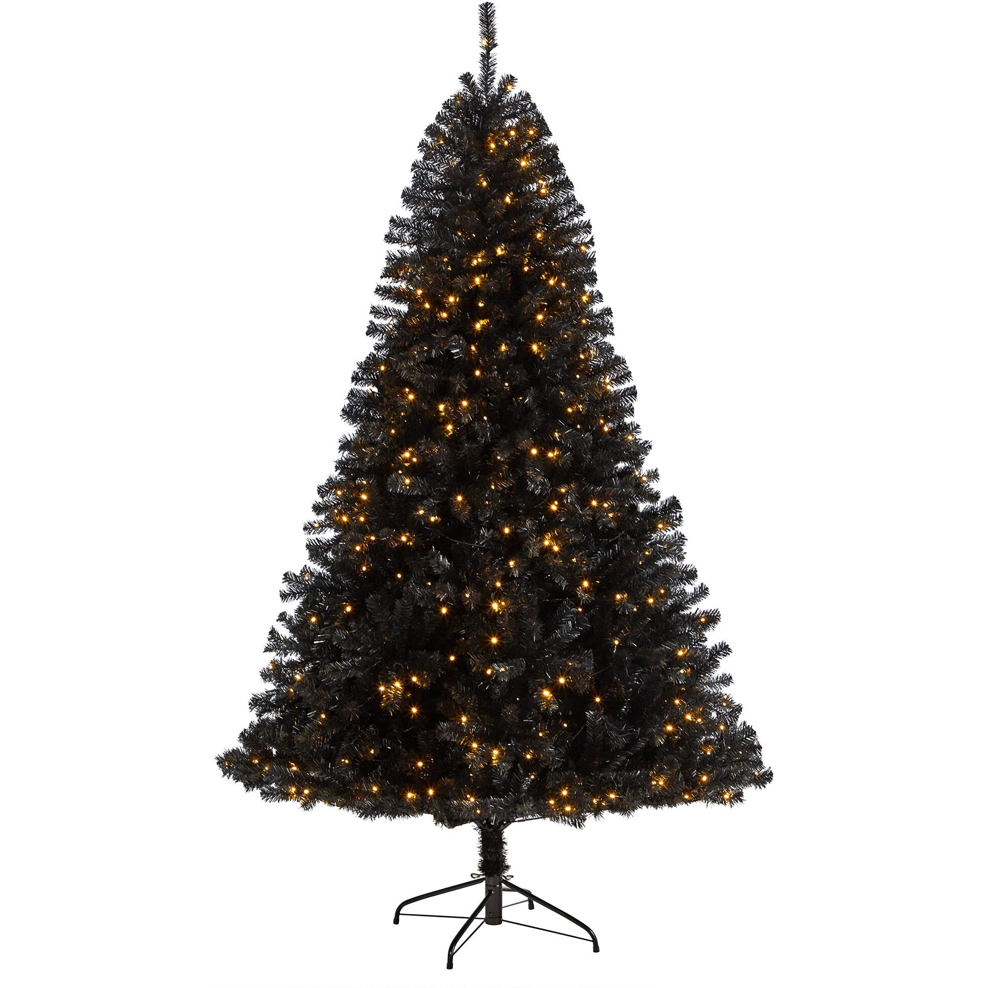 Nearly Natural T3307 7 ft Artificial christmas Tree with 500 clear LED Lights & 1428 Tips&44 Black