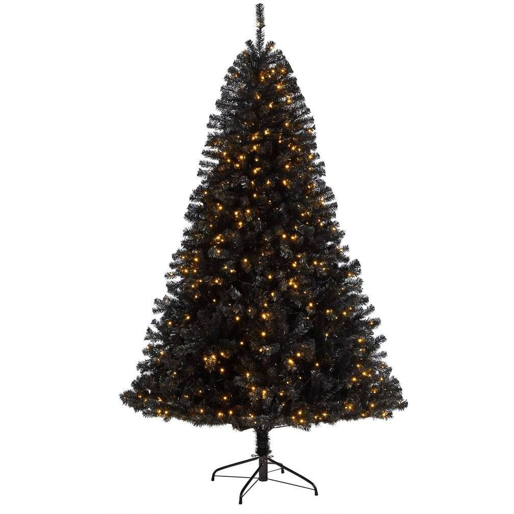 Nearly Natural T3307 7 ft Artificial christmas Tree with 500 clear LED Lights & 1428 Tips&44 Black
