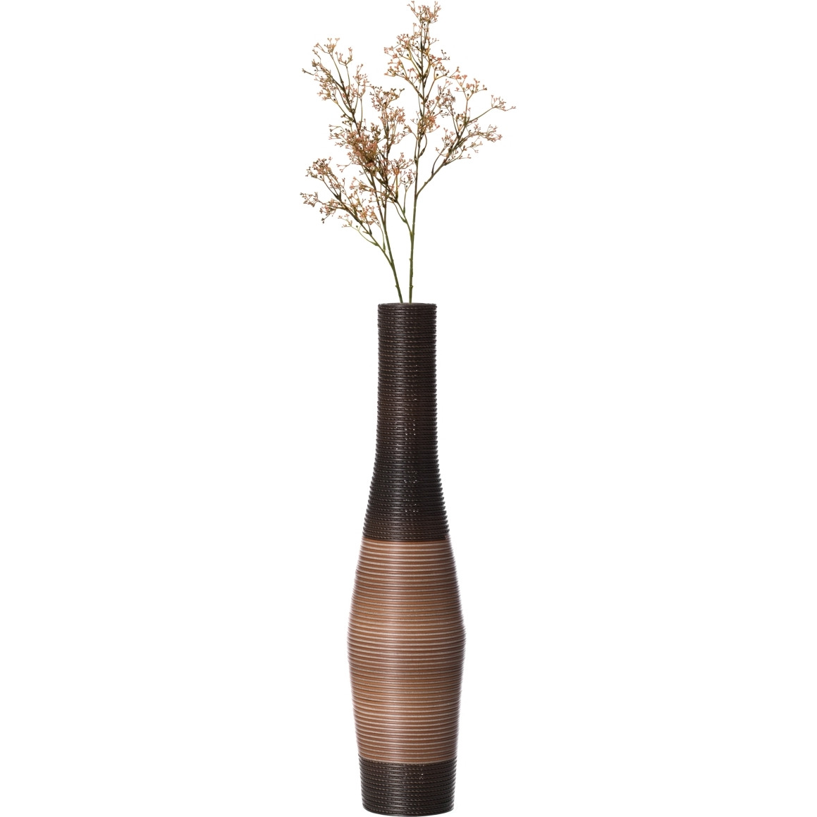Uniquewise QI004140 41 x 10 x 10 in Decorative Freestanding Antique cylinder Shape Floor Vase  Brown
