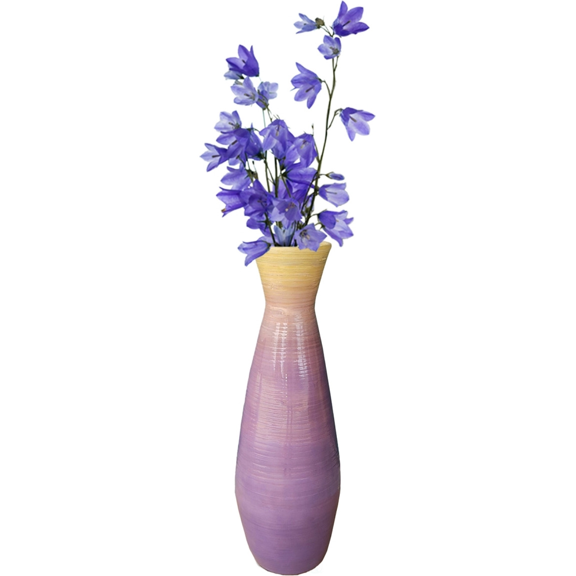 Uniquewise QI003242SPUR 24 x 8 in Dia Bamboo Floor Vase  glossy Purple