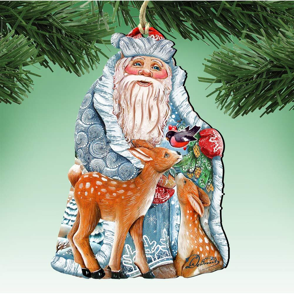 gDeBrekht 8114500 18 x 24 in Winter Treasure Wooden christmas Ornament Set of 2