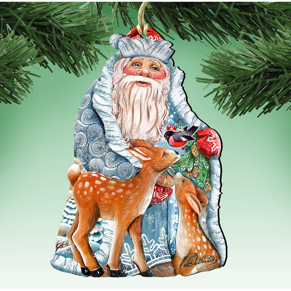 gDeBrekht 8114500 18 x 24 in Winter Treasure Wooden christmas Ornament Set of 2
