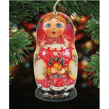 gDeBrekht 8115010 Nesting Doll Matreshkas Ornament Set of 2