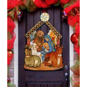 gDeBrekht 8114030 Nativity Wooden christmas Ornament Set of 2