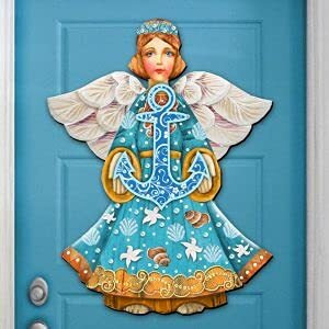 gDeBrekht 8152724 guardian of the Sea Angel Wooden christmas Ornament Set of 2