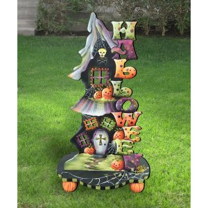 gDeBrekht 8457402 Halloween candle Holder Wooden Ornament by Jamie Mills Price Set of 2