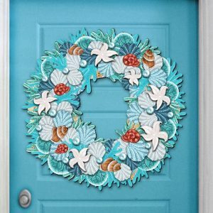 gDeBrekht 8185306 coastal Wreath Wooden Ornament Set of 2