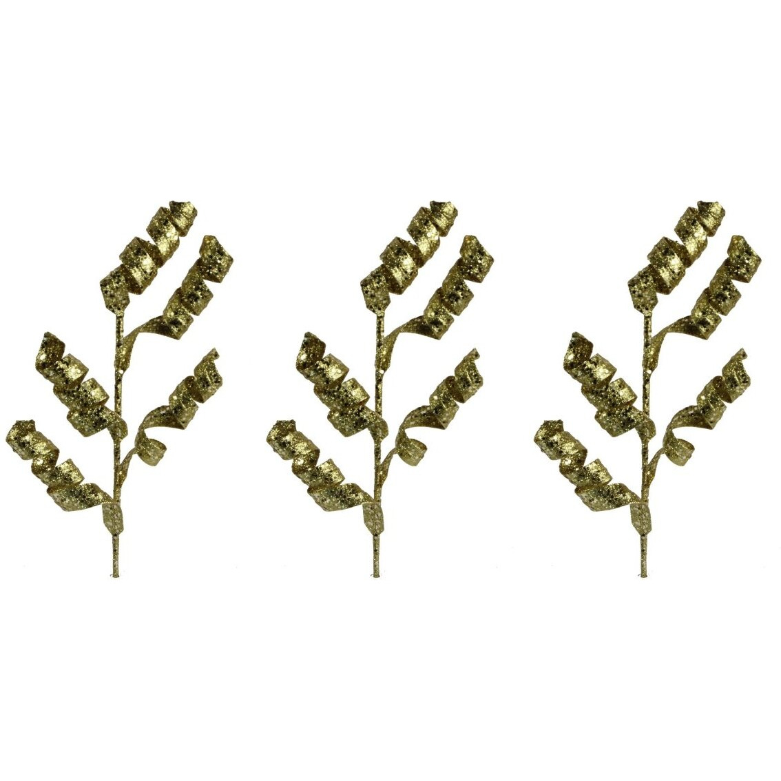 26 in glitter Spiral Spray christmas Decor  gold - Set of 3