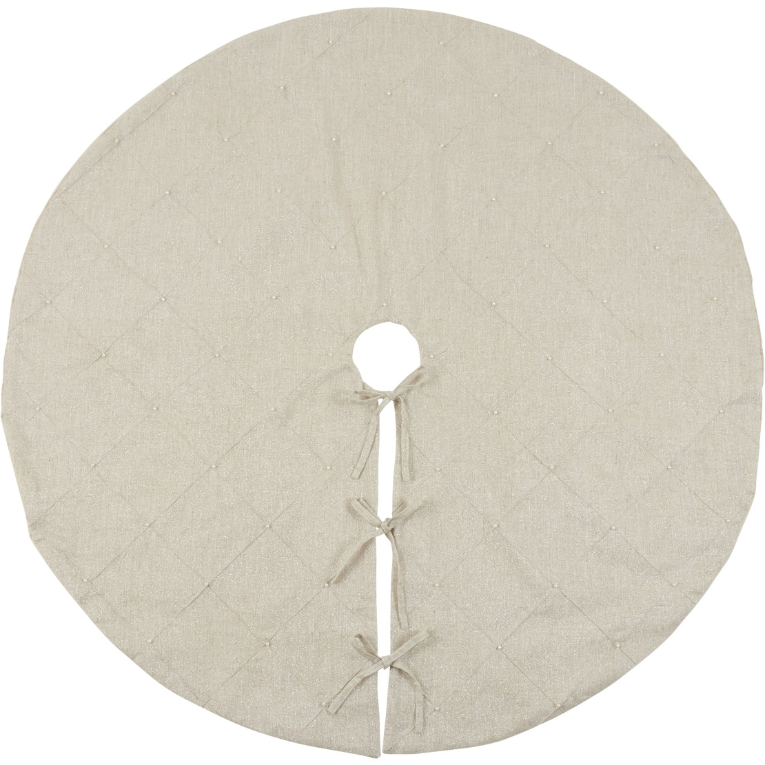 Saro Lifestyle 9622N54R 54 in Diamond Stitched Round Tree Skirt  Natural