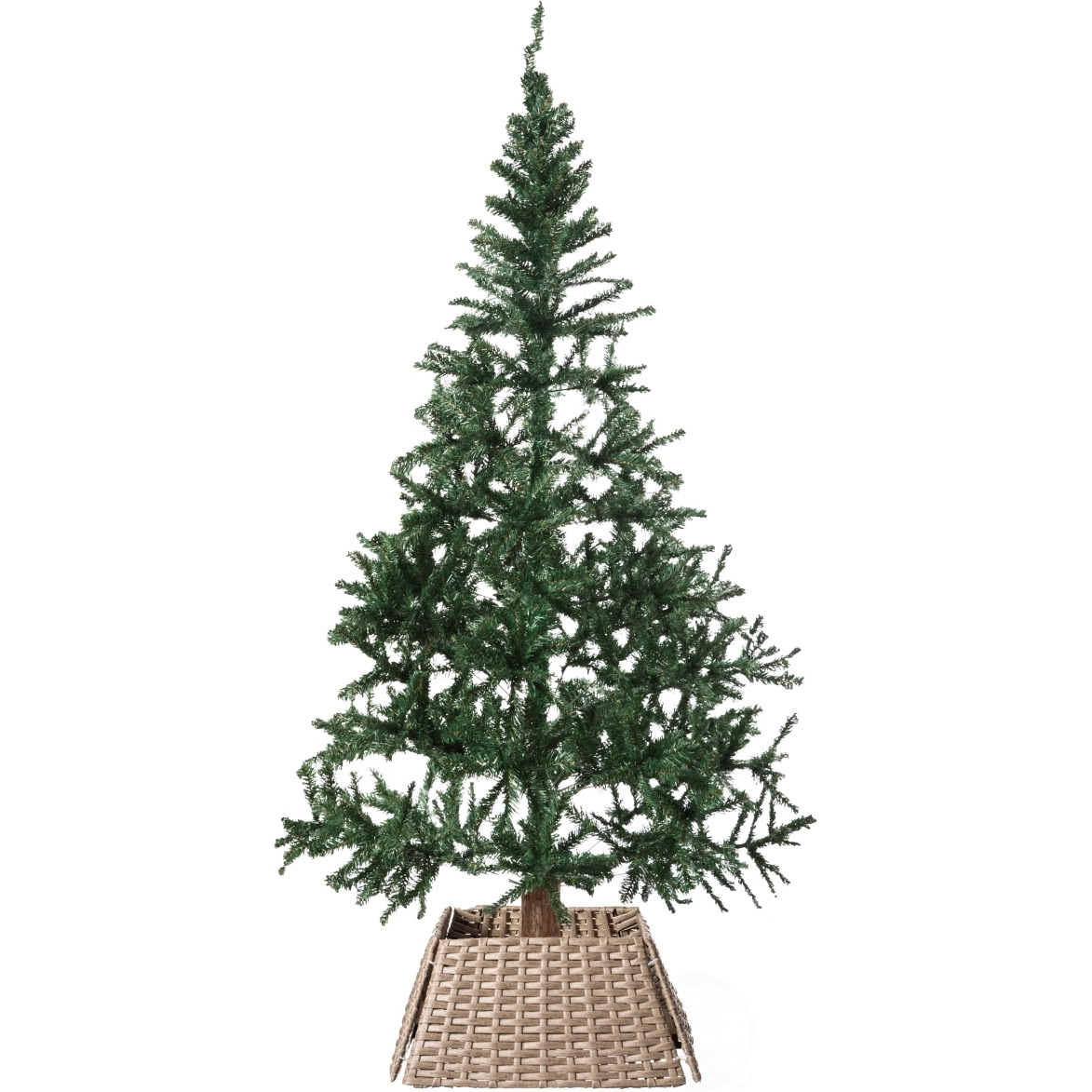 gardenised QI004155gY Foldable christmas Tree Skirt collar Basket with Ring Base Stand cover & Rattan Plastic&44 grey