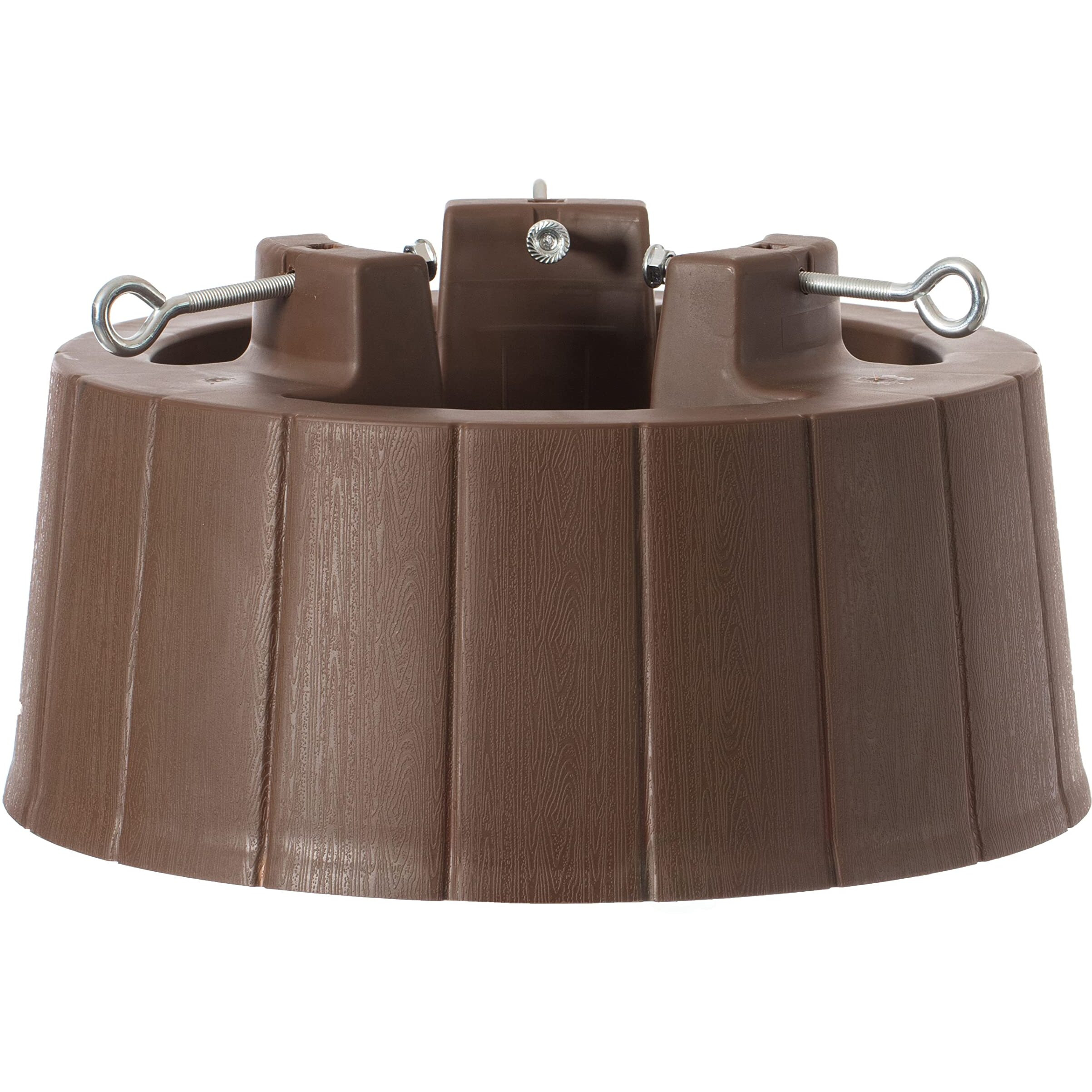 gardenised QI003953BR Plastic christmas Tree Stand with Screw Fastener  Brown