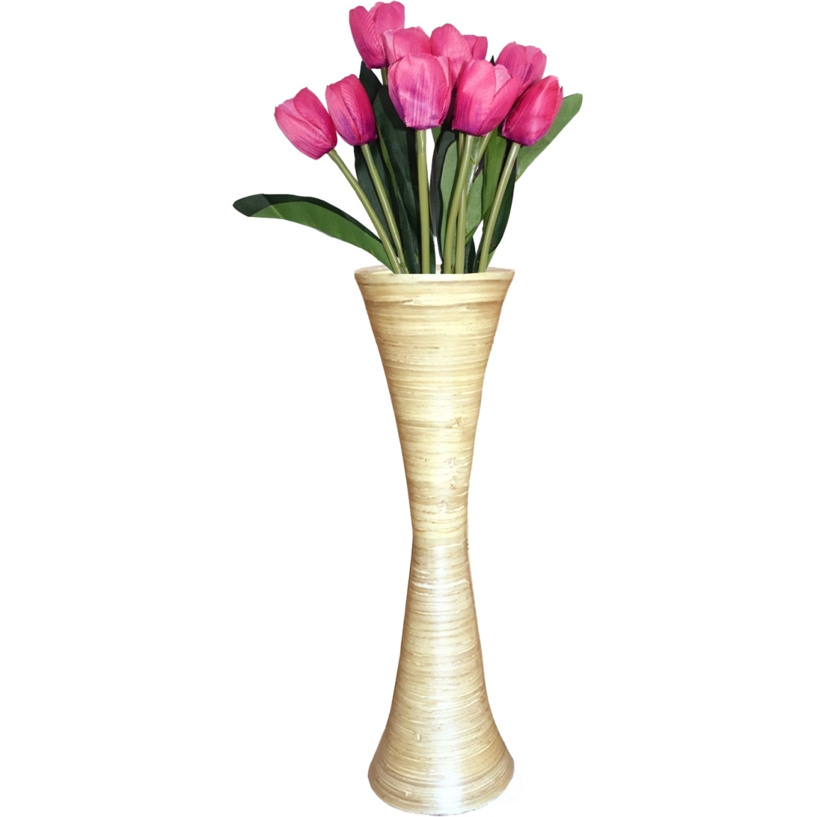 Uniquewise QI004156N 27 x 8 in Dia Decorative Modern Bamboo Display Floor Vase  Natural
