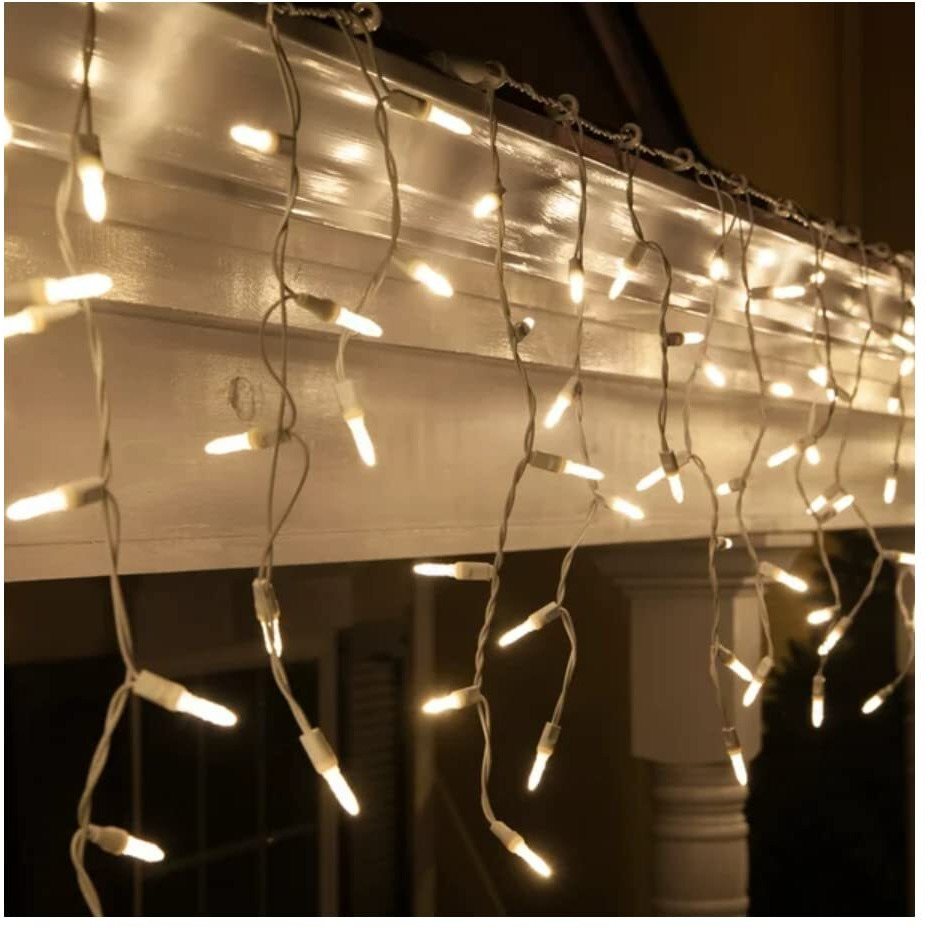 Sylvania 274746 100 Light Stay-Lit Icicle Set  Warm White