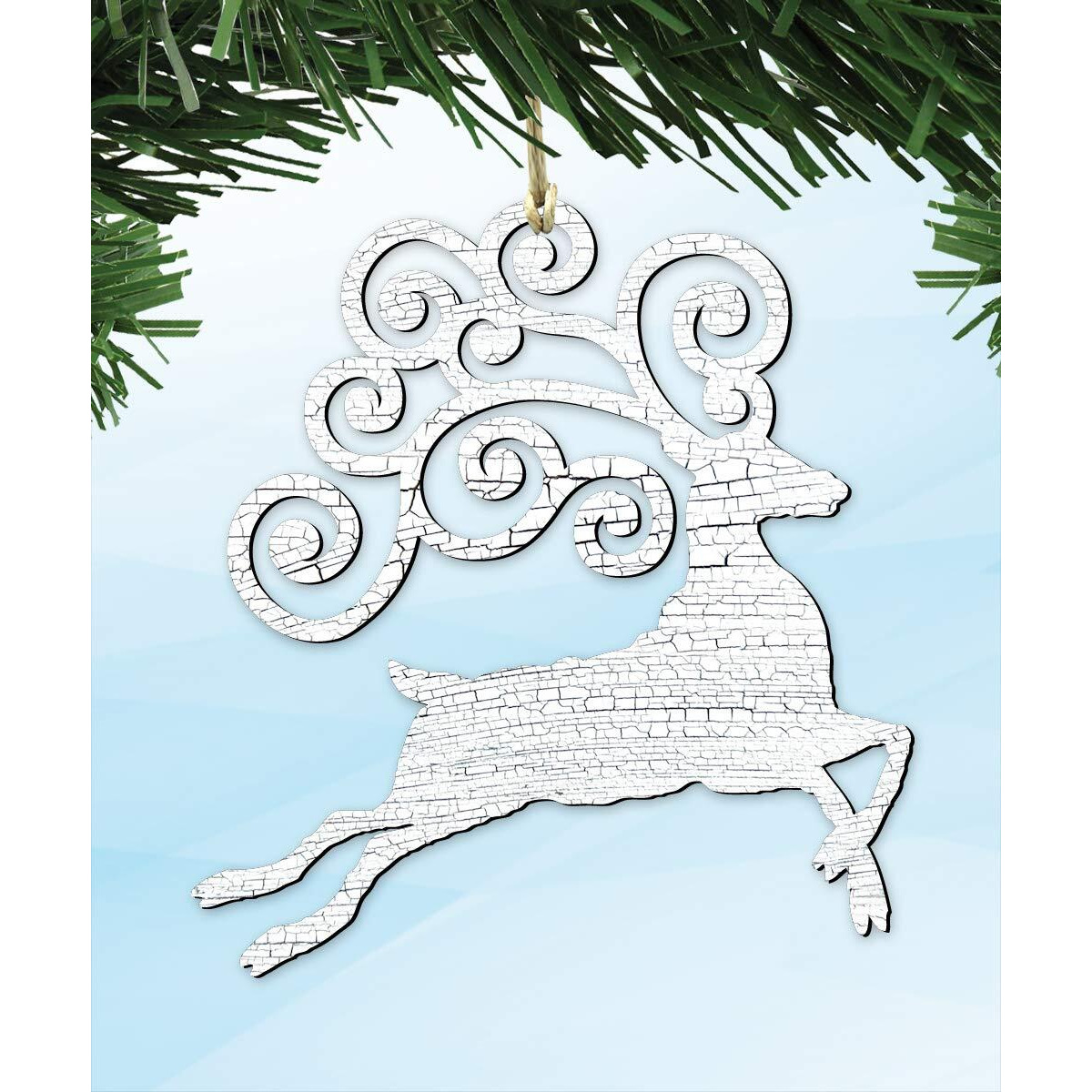 Magical Reindeer Wooden Ornament