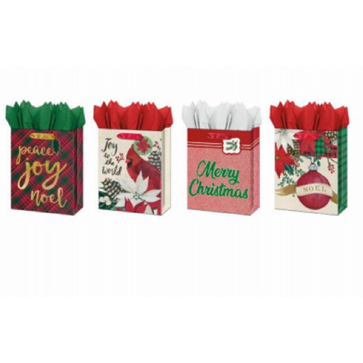 Ig Design group Americas 274729 christmas Traditional Theme Papercraft gift Bag  Satin Ribbon - Medium