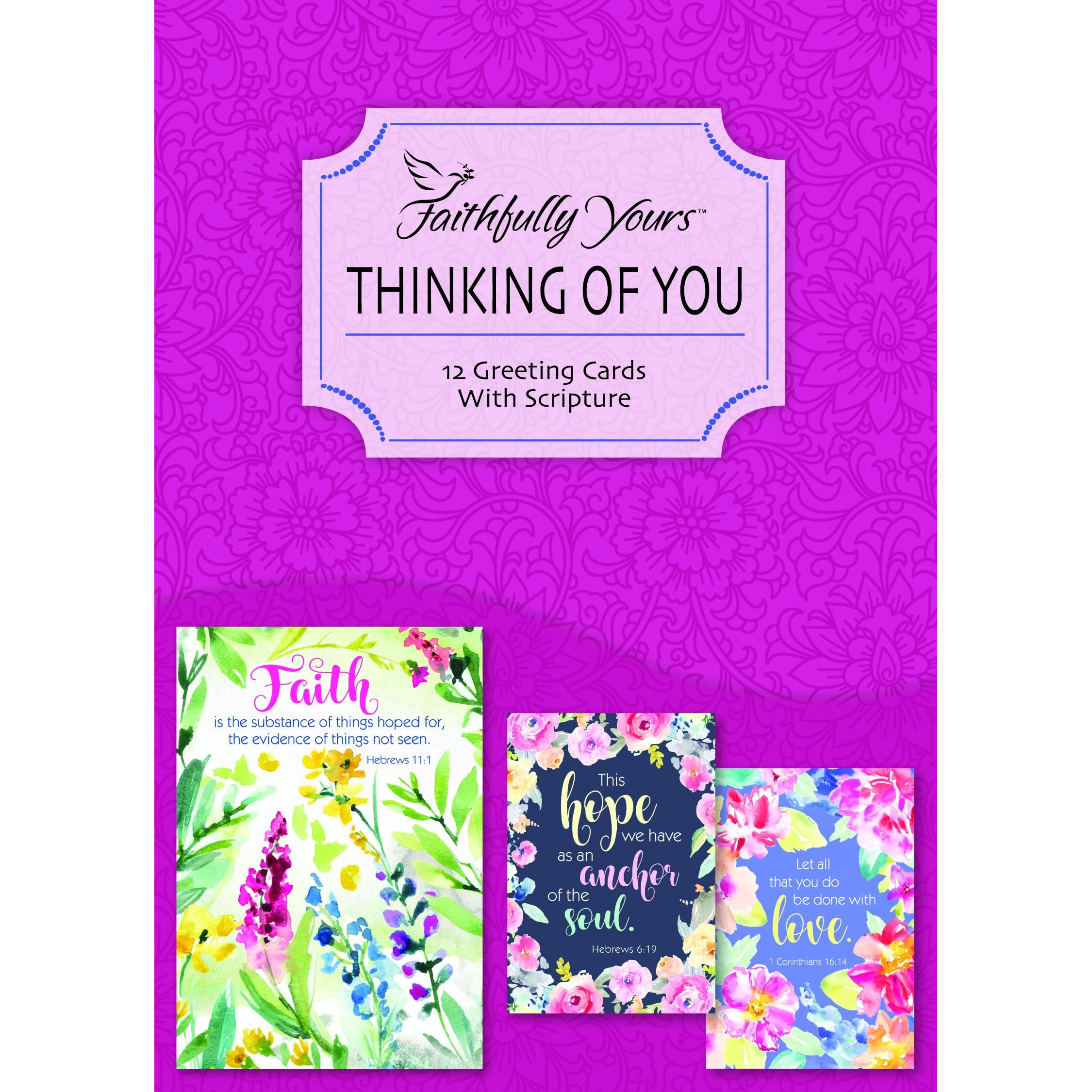 Faithfully Yours 256825 Boxed - card Thinking of You-Vintage Thoughts - Box of 12