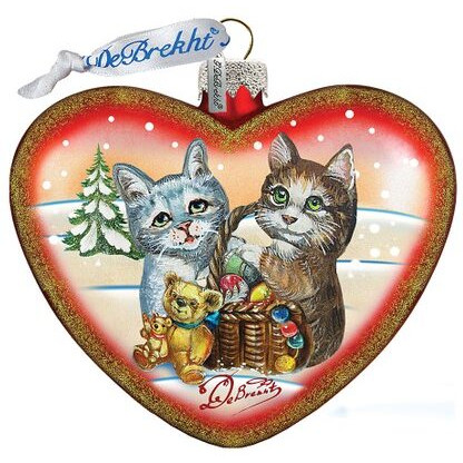 cat Handcrafted glass Ornament