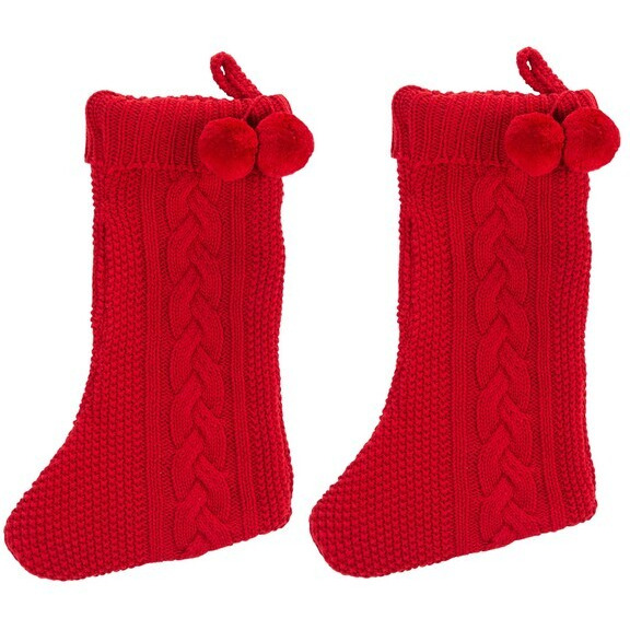 Nutmeg christmas Stocking  Red - Set of 2