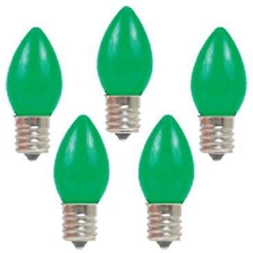 c7 christmas Light Bulbs  green  1 in - 25 Lights